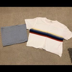 Two Brandy Melville striped tops